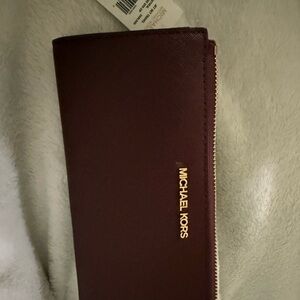 Michael Kors Maroon Leather Wallet